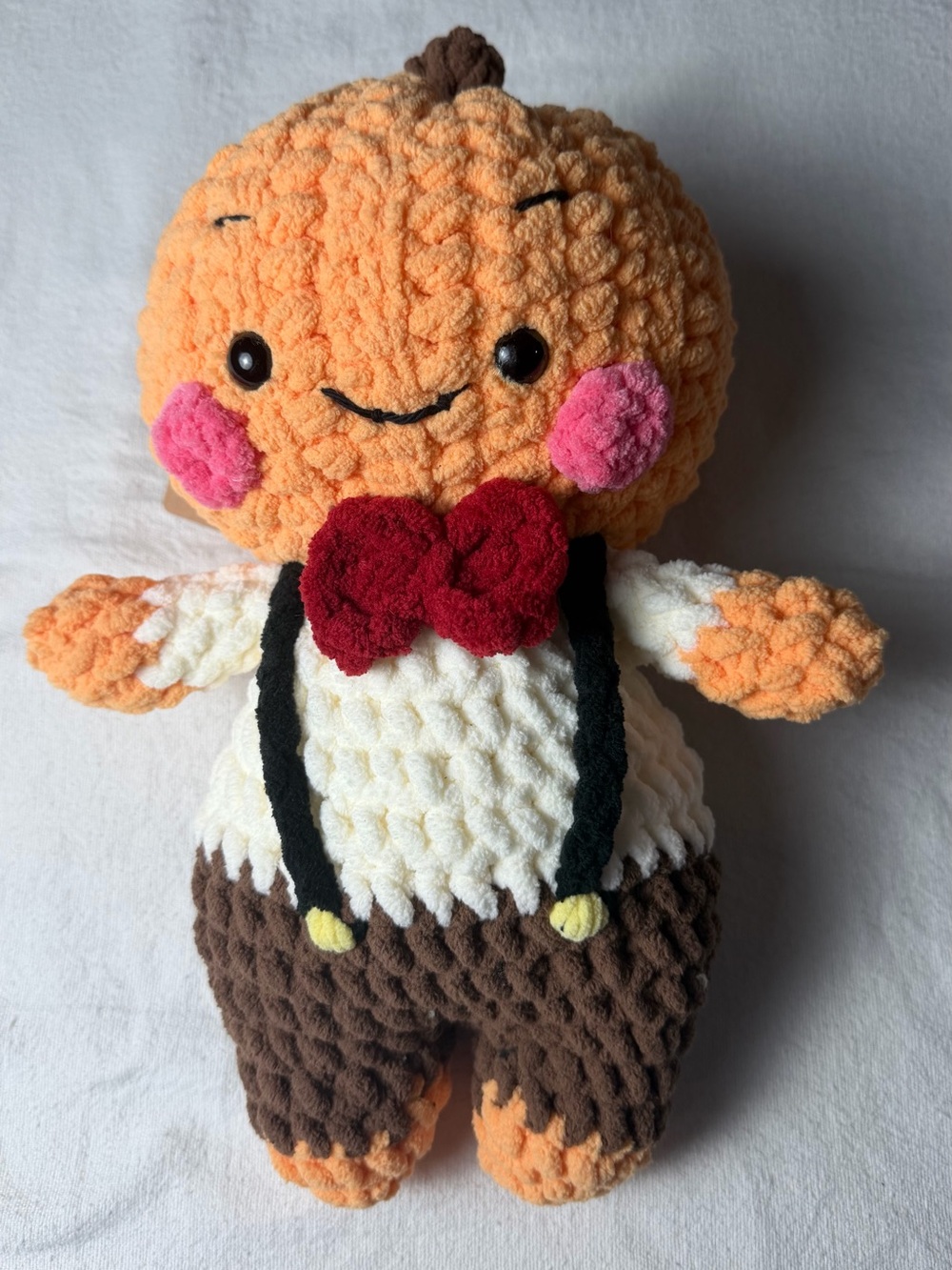 Plush Pumpkin Costume Doll - Orange, White, Brown